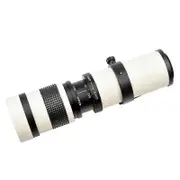 420-800mm Telephoto Zoom Lens Manual Zoom Lens SLR Camera Lens Suitable for Cameras white