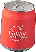 B Baosity Cola Can Shape Press Lid Trash Can Dustbin Kitchen Wastebasket for Office Toilet, Red with Wheel
