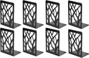 MaxGear Book Ends Tree Design Modern Bookends for Shelves, 4 Pairs, Black