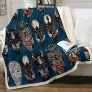 African Masks Throw Blanket