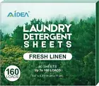 Laundry Detergent Sheets Laundry Washer Sheets Detergent, Fresh Scent, 160 Loads