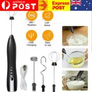 Electric Egg Beater Milk Coffee Frother Drink Foamer Mixer USB Rechargeable Tool