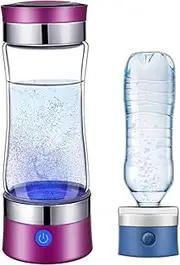 Portable Hydrogen Water Generator Ionizer Hydrogen Alkaline Water Bottle with SPE and PEM Technology Make High Concentration Hydrogen Content Up to 600-1600 PPB 300 Ml(Red)