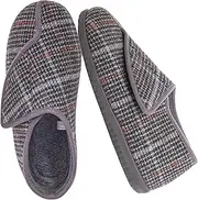 [EUROPEAN SOFTEST] Diabetic Shoes for Men Extra Wide Width Adjustable Men's Diabetic Shoes with Plush Lining Diabetic Slippers for Men Extra Wide Width Foot Pain Relief, Blue, 13 X-Wide