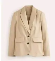 Boden Marylebone 100% Linen Blazer Women's Size 10 Regular Beige