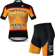 [JPOJPO] Cycling Jersey Men Set Bike Shirt Kit Short Sleeve Clothing Tops+5D Padded Shorts Summer Breathable Quick-dry S-3XL