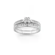9ct White Gold Diamond Bridal Set