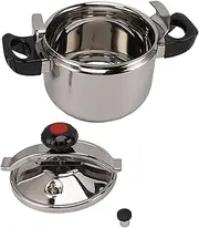 Pressure Cooker, Double Bottom Stainless Steel Pressure Cooker Efficient Cooking High Temperature Resistant for Induction Stove (7L)