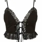For Love and Lemons Bette Cami Top Black