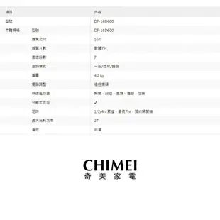 【CHIMEI 奇美】16吋微電腦ECO遙控擺頭DC節能風扇(DF-16D601)_福利品