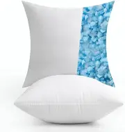 MIULEE 18X18 Pillow Inserts Set of 2-Decorative Shredded Memory Foam Cooling Thr