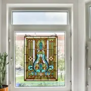 Handcrafted Tiffany-style Victorian stained Glass Window Panel suncatcher 18x25