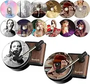Car Air Freshener, Record Player Air Freshener, Car Record Player Ventilation Clip, Album Cover Record Player Clip, with 2 players and 12pcs Aromatherapy Tablets, Music Gifts For Singer Fans