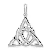 Sterling Silver De-Ani Rhodium-Plated Polished Celtic Trinity Knot Pendant