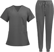 [Dickly] Nursing Scrub,s Nursing Uniforms Set Nurses Week Short Sleeve Presentable Nurse Workwear, Scrubs Suit Set for Hospital Nurse