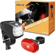 SAMLITE - Best Brightest LED Bike Light Set for Kids & Adults Super Bright Bicycle Headlight Free Tail Light Included Water Resistant Bike Light Easy To Install Multiple Modes for Cycling Safety