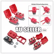 2 x 10A/15A/20A/30A/40A/50A Circuit Breaker Stud Type 12V Auto Reset Red Cover
