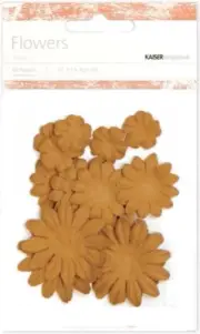 Paper Flowers, Sepia 60/pk, mixed sizes, scrapbook -Kaisercraft 621