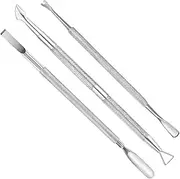Cuticle Pusher and Cutter - Nail Polish Remover - Stainless Steel Manicure Tool Set -Gel Nail Polish Peeler and Scraper - Nail Care Stick - Pedicure Kit for Fingernail and Toenail