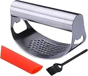 Garlic Rocker Stainless Steel | Manual Garlic Press,Manual Roaster Equipment Ergonomic Heavy Duty Multifunctional Cooking Tool for Ginger Vegetable Grater