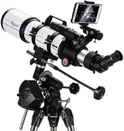 Focal Length 600Mm, Telescope Refractor Telescope Scope, Multi-Layer Green Film with Equatorial Mount, Mobile Phone Find