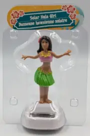 Solar Bright Light/Sun Dancing Green Hula Girl Bobble Head Indoor Outdoor New 4"