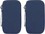 [Nhemeylp] Passport Holder Travel Wallet, 2PCS Large Capacity Travel Document Holder, RFID Blocking Waterproof Portable Travel Wallet Organiser for Cash Passport ID Card Credit Cards Flight Ticket Pen,