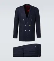 [Brunello Cucinelli] Brunello Cucinelli Pinstripe linen suit AU 90 blue