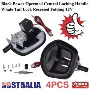 4x Power Operated Whale Tail T Handle Folding Lock Trailer Canopy Black DC 12V