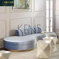 在飛比找樂天市場購物網優惠-【KENS】沙發 沙發椅 圓弧形布藝沙發小戶型ins網紅客廳