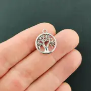 BULK 50 Tree of Life Charms Antique Silver Tone 2 Sided - SC7985