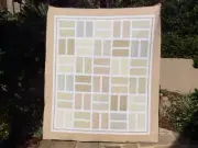 Handmade patchwork Quilt. Soft and neutral (#69)
