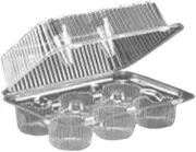 Detroit LBH6646 Clear Hinged Cupcake/Muffin Plastic Container, 6 Count - 350 per