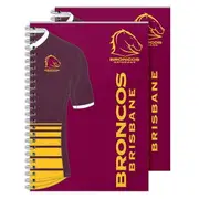 Brisbane Broncos NRL Set of 2 Notebooks (A5 120 Page Notebook Notepad)