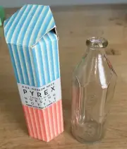 Antique Pyrex 8oz Baby Bottle Corning never used w/box glass