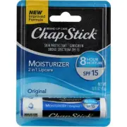 2 Pack Chapstick Moisturizer Lip Balm, Original, SPF 15, 0.15 oz