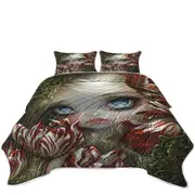 Art Painting the Language of Flowers Tulips Girl Coverlet