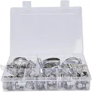 60Pcs Stainless Steel Adjustable Type Hose Clamp Set Multiple Sizes Ideal For Automobiles Industries Ships And Households Suitable For Various Clamping Needs