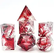 7Pcs Resin Polyhedral Dice D4 D6 D8 D10 D12 D20 Play Entertainment Toys Party Game Table Game for Role Playing Game Party Bar (Color : Style H)