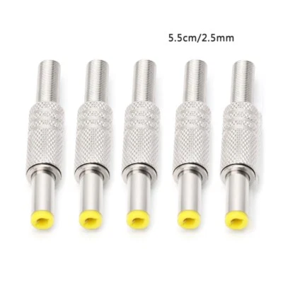 5.5x2.5mm DC Power Jack for Audio-Video Equipment Note Book PDA 5 Pcs Male Plug