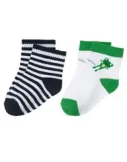 GYMBOREE HOP TO IT FROG N STRIPE 2-PAIR OF BOYS SOCKS 0 3 6 12 18 24 NWT