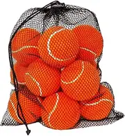 URBEST Tennis Ball 12 Packs Training Tennis Balls Practice Balls for Novice Player, Pet Dog Playing Balls with Mesh Carry Bag