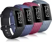 [4 Pack]Sport Bands for Fitbit Charge 4 Band & Fitbit Charge 3 Bands, Soft Silicone Adjustable Comfortable Replacement Wristbands Women/Men for Fitbit Charge 4 / Fitbit Charge 3 / Charge 3 SE