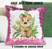 Possum Cushion Cover Sequin Throw Pillow - Personalised