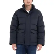 Replay Mens Casual Quilted Jacket High Neck Short Navy