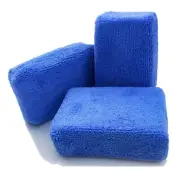 3Pc Blue Microfiber Applicator Sponge Pads for Polishing Cleaning Wax Car Detail