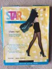 SPANX sz B Stand-Out Lurex Backseam BackDrop Black Shaping Sheers Style2354 NWT