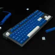 Striker Theme Keycap Blue White Cherry Profile Double Shot For Cherry MX 171PCS