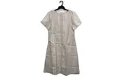 Regatta Pink Stripe Linen Blend Short Sleeve Dress for Women - Size 10 Multicolored