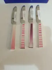 Anthropologie Spreaders LENOX DOMINO Knives set Pink Silver 6" Cheese Butter NWT